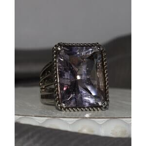 Amethyst Sterling Silver Ring 14.9G / Sz 7